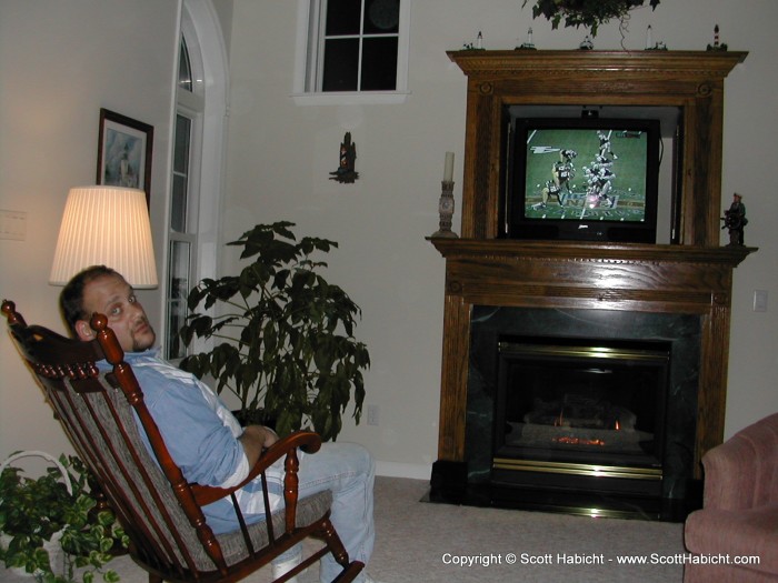 Cousin Craig and I watched the football games....