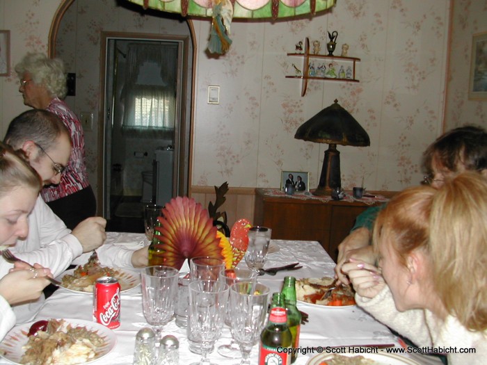 We all sat down to eat...except for my Grandmother. She wanted to wait on everyone instead of eating.