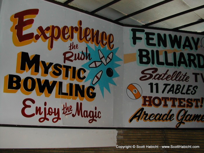 Under the baseball stadium is where we were headed. A dive of a bowling alley.