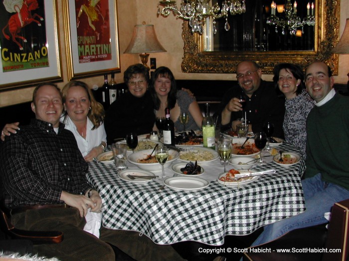 Dinner was at Vinny Testa's Bar Ristorante, and as you can see, by the time I got there everyone had already paired off for the evening.