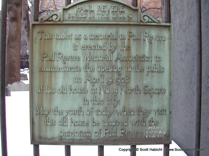 To find this plaque about Paul Revere, and...