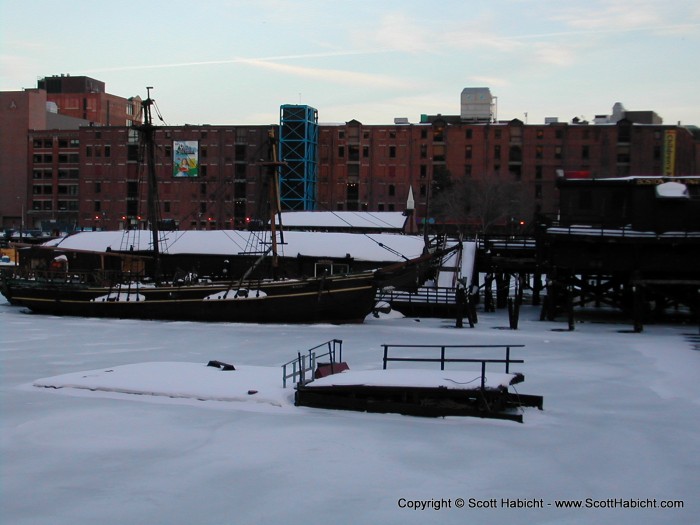 We then headed way across town to see the Boston tea party ship. It was closed, but hey, we saw it, right?