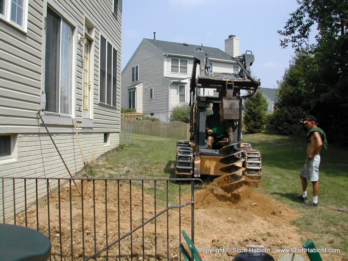 It took him about 2-3 hours to dig my 14 holes.