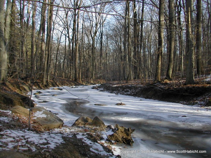 You could walk the whole way down on the creek it was so solid.