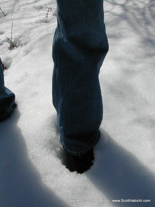 The snow up there had not yet melted, in this picture you can't see my foot the snow is so deep.