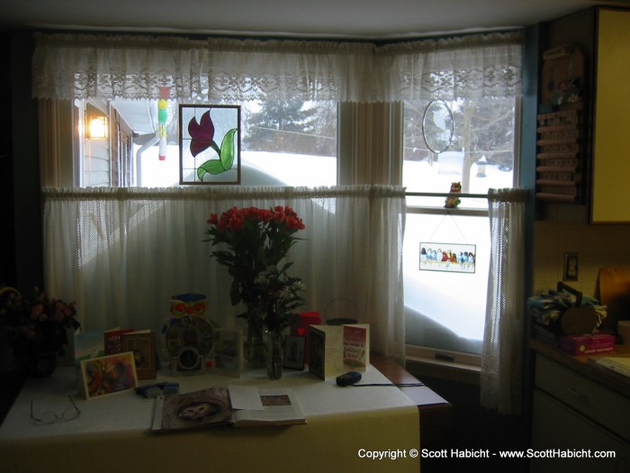 My parents back window, nice snow drift, eh?