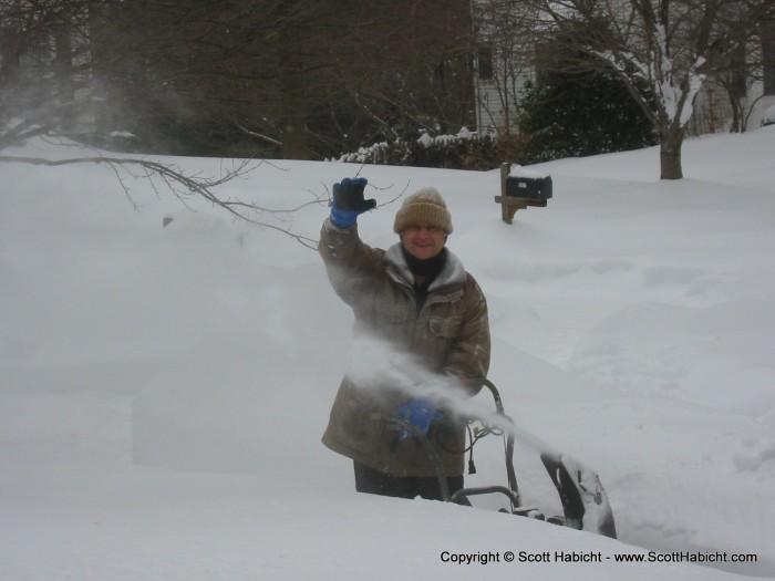 Good thing my father has a self-propelled snow blower to take care of the 27 inches of snow.