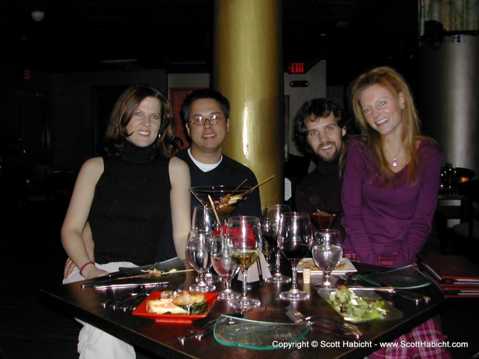 Out to dinner at Red Tapas with Beth and Steward. The company and the food were good, but the service was a little over-bearng.