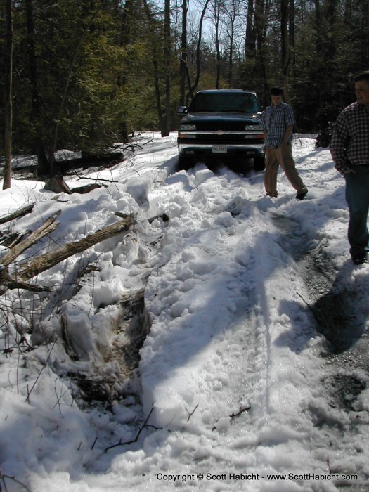 Needless to say he was lucky to get out of this ditch.