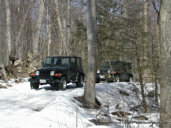 He called a buddy to come get him, so we waited so we would pass boths trucks on the trail at the same time.