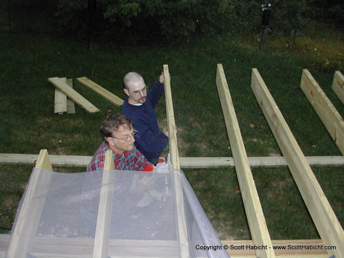 On the right hand side of the deck, we needed to cut off the ends of the joists. This is where the stairs are going to go.