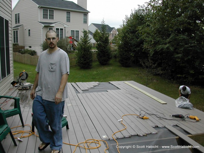 We finished the first eight rows before we had to quit for the day. We then laid out the rest of the decking.