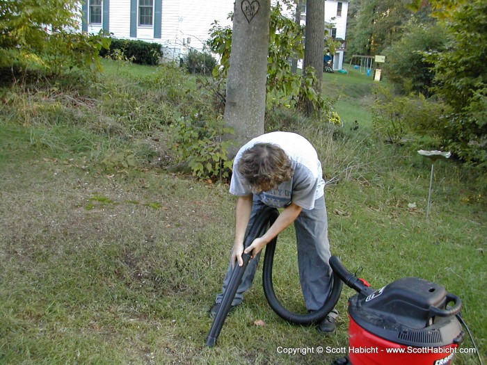 I finished raking all the stones from the pile up, and had to use the shop-vac to get the rest.