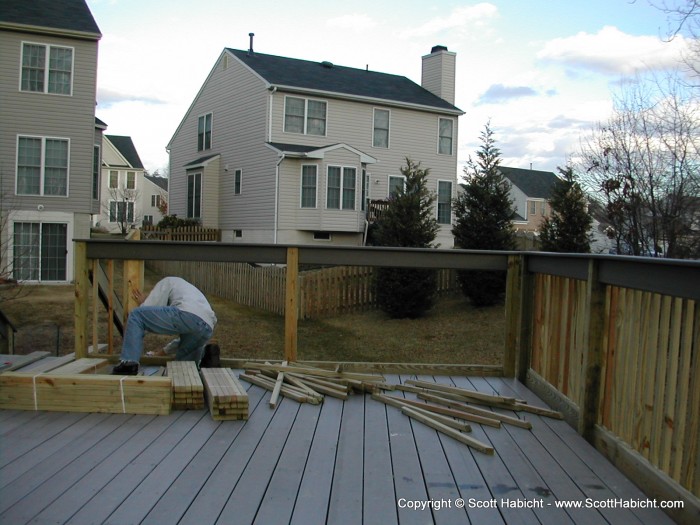 Stairs are all done here, I'm just putting in the balusters.