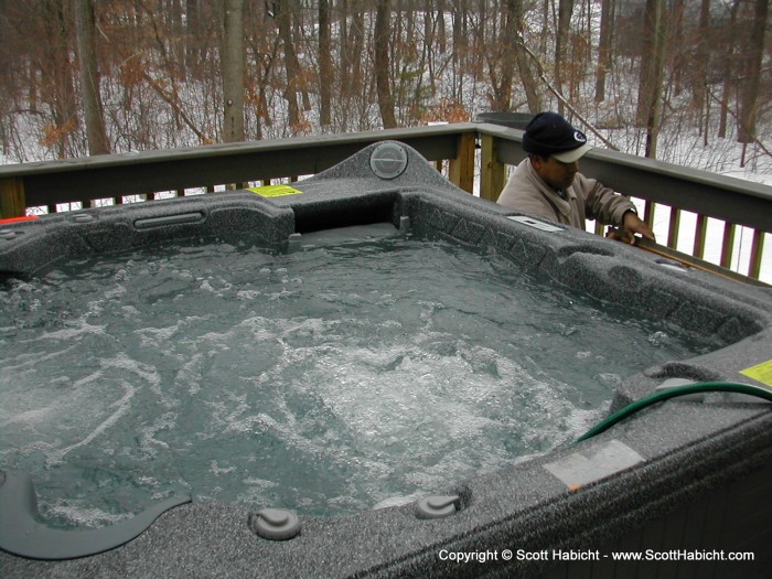 But once it was hooked up, all I had to do was wait for the water to warm up.