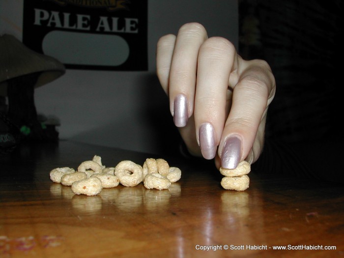 On a later date, at my brothers house, we had a cheerios stacking competition ( I won).