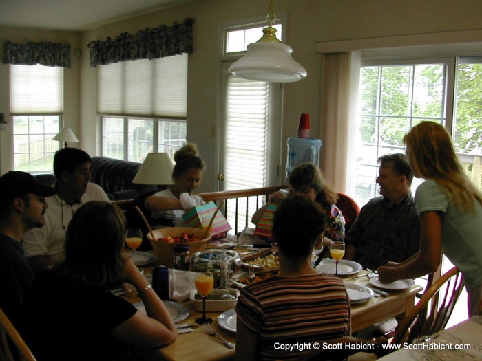 No, she actually made a really good breakfast. (Kristi supplied the fruit bowl and Erin and Mathew brought the Champagne).