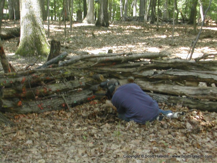 Mathew Demonstrates how to duck for cover.