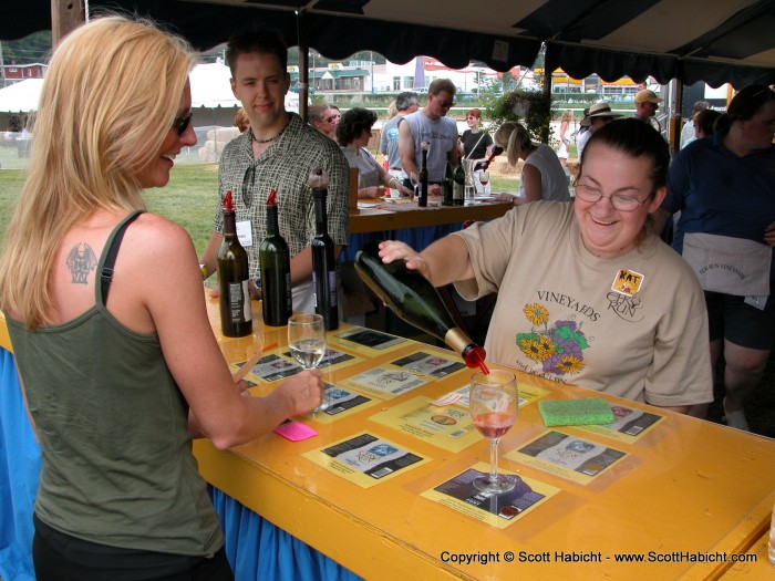 This is Catherine from Elk run Winery. She always takes good care of us.