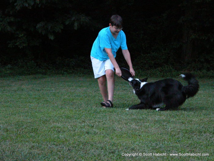 This dog loved to play frisbee.