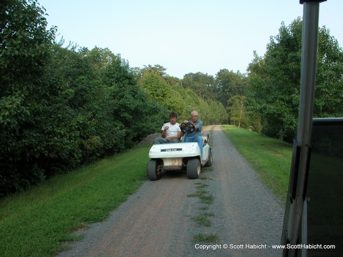 That's "Whitey" the owner and his son, out to do their evening chores.