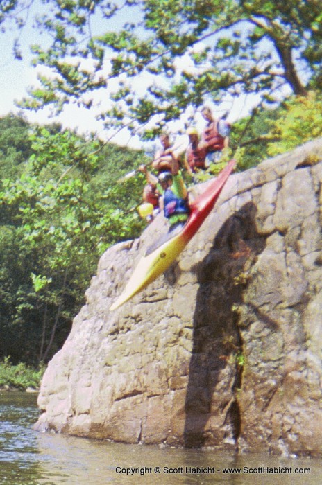 Same rock, but this time a kayaker.