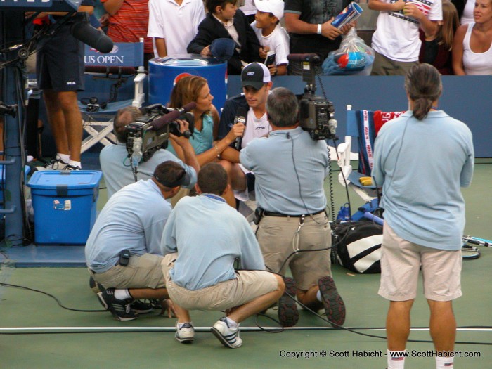 Pam Shriver interviews the eventual men's 2003 US Tennis Open champion.