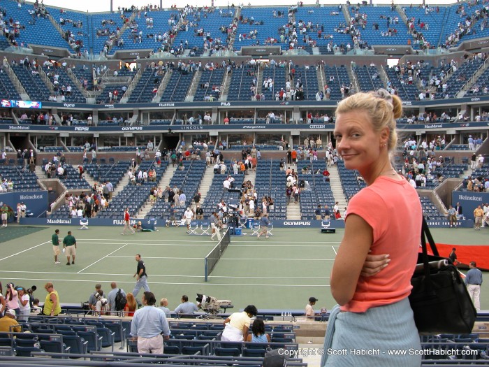 This is a woman who is truely happy with how the day is turning out.