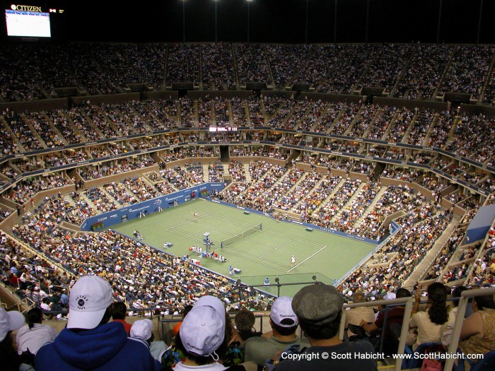 The crowd, eager to see who wins...