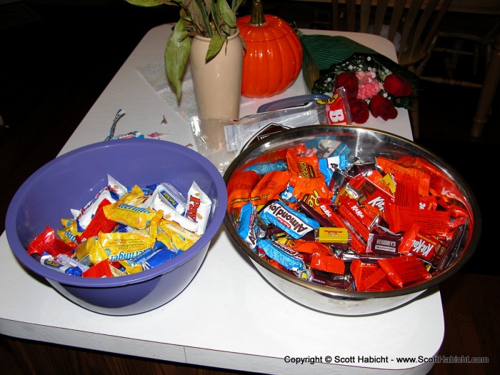 Halloween night at our house, and this is what we're giving out.