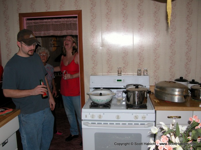 Mathew, bewildered by what goes on in a kitchen.