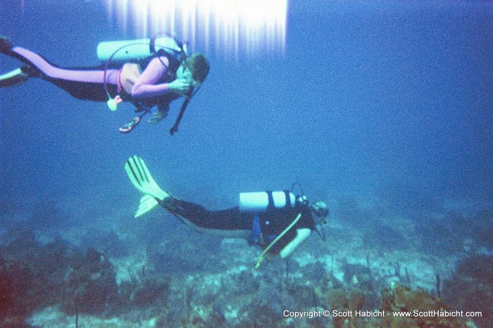 The next morning, we went SCUBA diving again. This is Brenda and Larry, a couple we dove with all week.