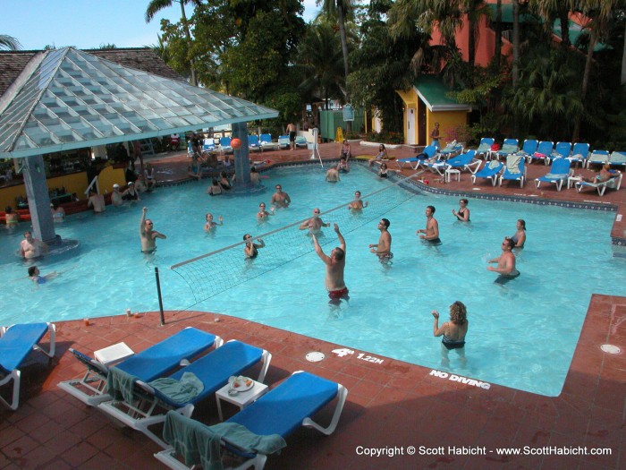 The main pool with swim up bar.