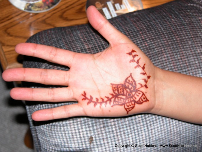 And had henna put on for the festivities.