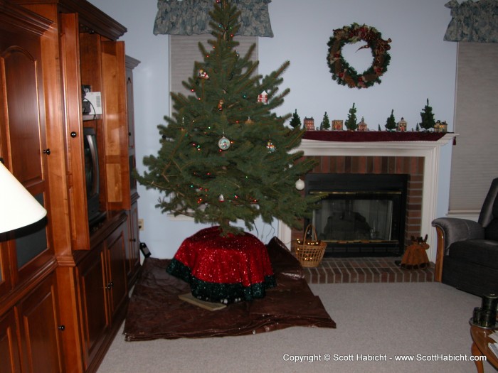 Before the wine party, Kelli and I have a tradition of me decorating the tree while she cooks all the food for the party.