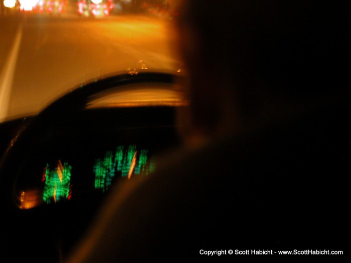 Knowing we were in a hurry to drink, the driver wasted no time by driving double the posted speed limit to get us to the bar.