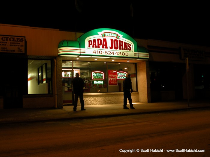 Papa Johns, not open. Us, still hungry.