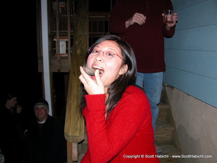 Any girl that eats oysters would probably...um...you know.