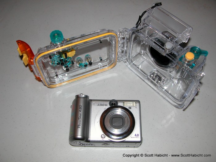 The new camera with the underwater housing.