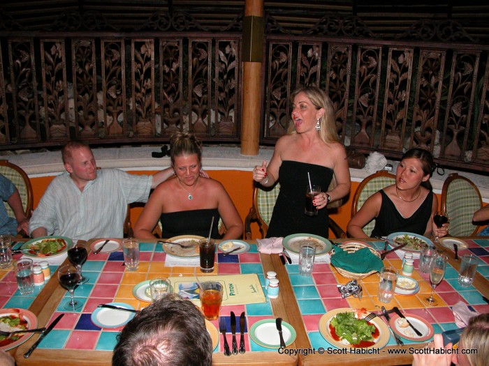 Erin's bridesmaid gives her toast.