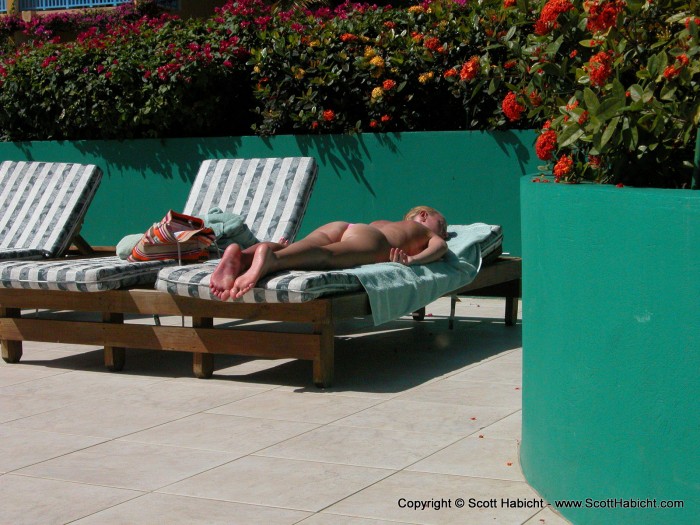 Arriving back at the pool, I found Kelli, still laying out.