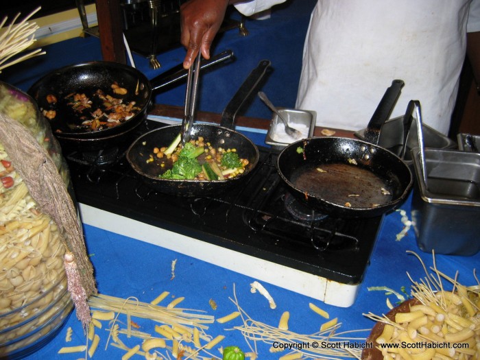 Dinner that night was stir-fried veggies....