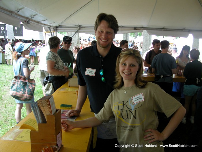 Day two of the wine festival, and look who happens to be working the same booth as us!!!