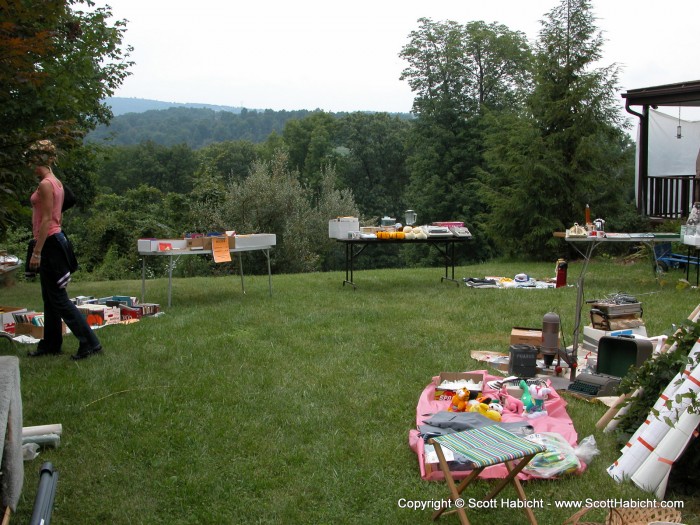 Never missing a good Saturday morning yard sale, Kelli stops to take look.