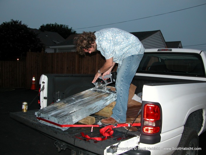 At a party outside of Baltimore, it was ice luge time.