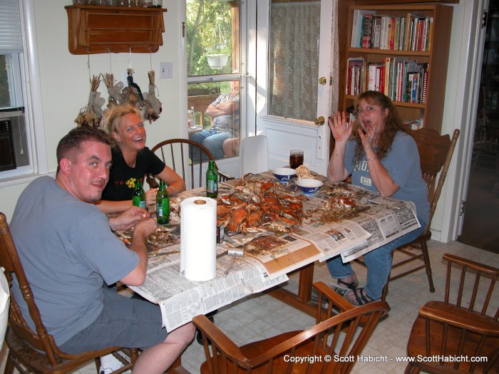 A crab feast at Jeni and Jon's!!