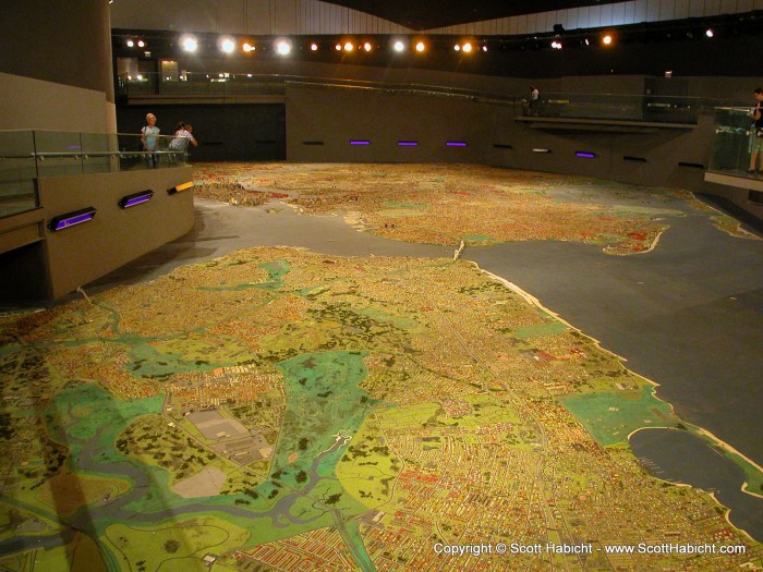 Inside was a huge model of the NYC area.