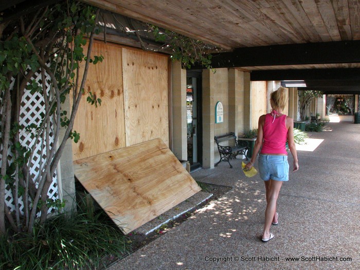 The local businesses were getting ready for the Hurricane.