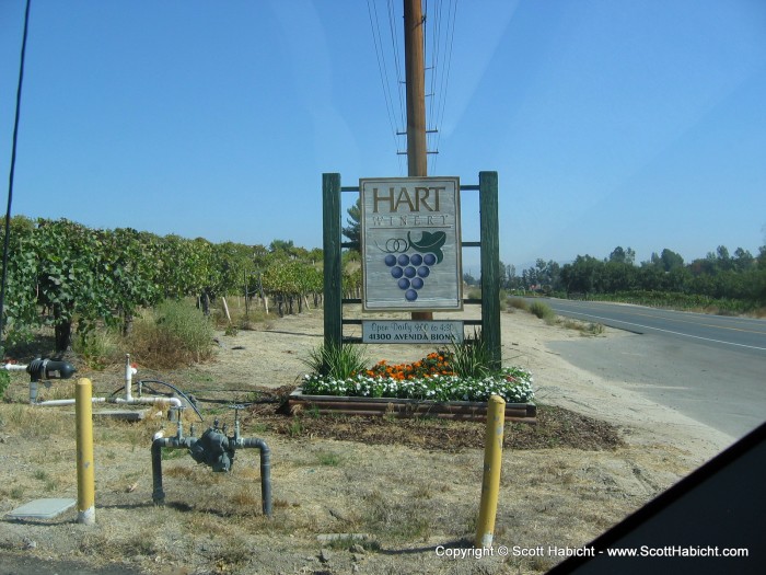 Out first winery, Hart, and we didn't like their wines too much.