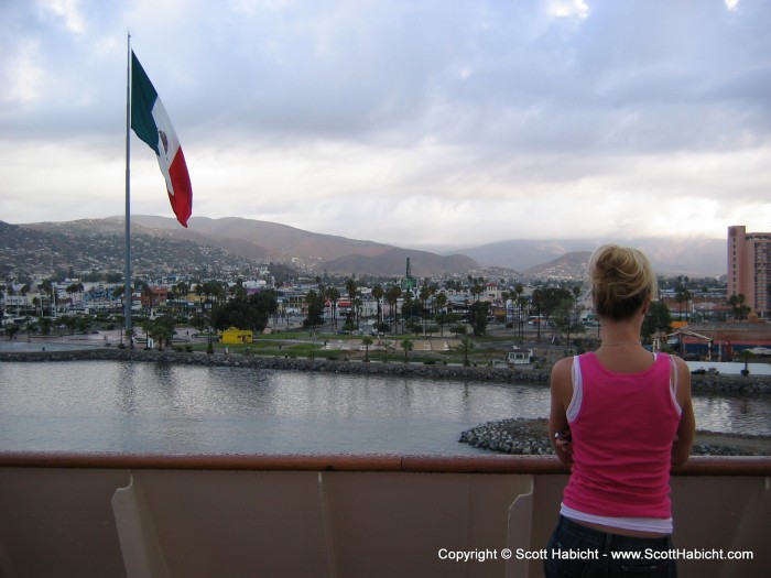 Pulling into port at Ensenada Mexico.